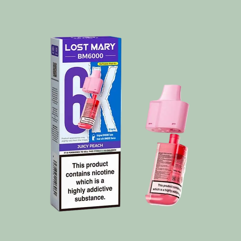lost mary prefilled pod juicy peach 20mg